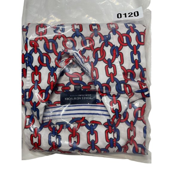 Jones New York Petite Small Womens Long Sleeve Button-Up Shirt Chain Link Print - Picture 13 of 13